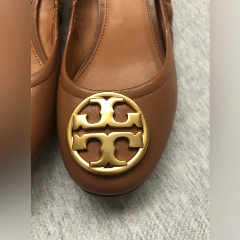 Tory Burch Leather Ballet Shoes MINNIE TRAVEL HEELS Size: US 6